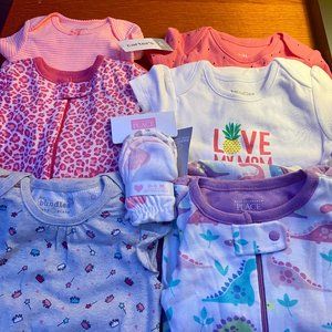 Mixed size lot of 7 brand new baby girl clothes!